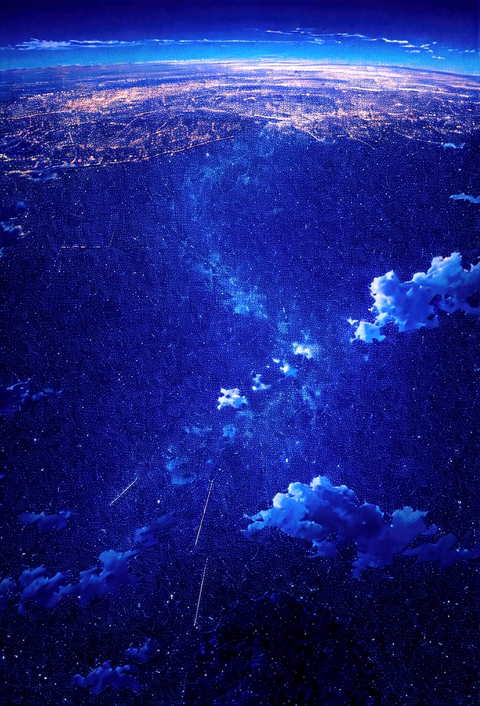 blue sky、Shine、cloud、Overlooking the city from the top of the mountain、８ｋ、