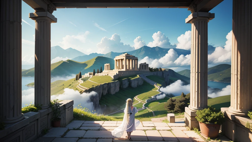 最high quality、high quality、Paradise、skylineのギリシャの神々、Sanctuary Grasslands、Long dress、Full of light、Mysterious、Little angels are playing instruments all around、Greek temple in the clouds、You can see the sea of clouds、skyline、