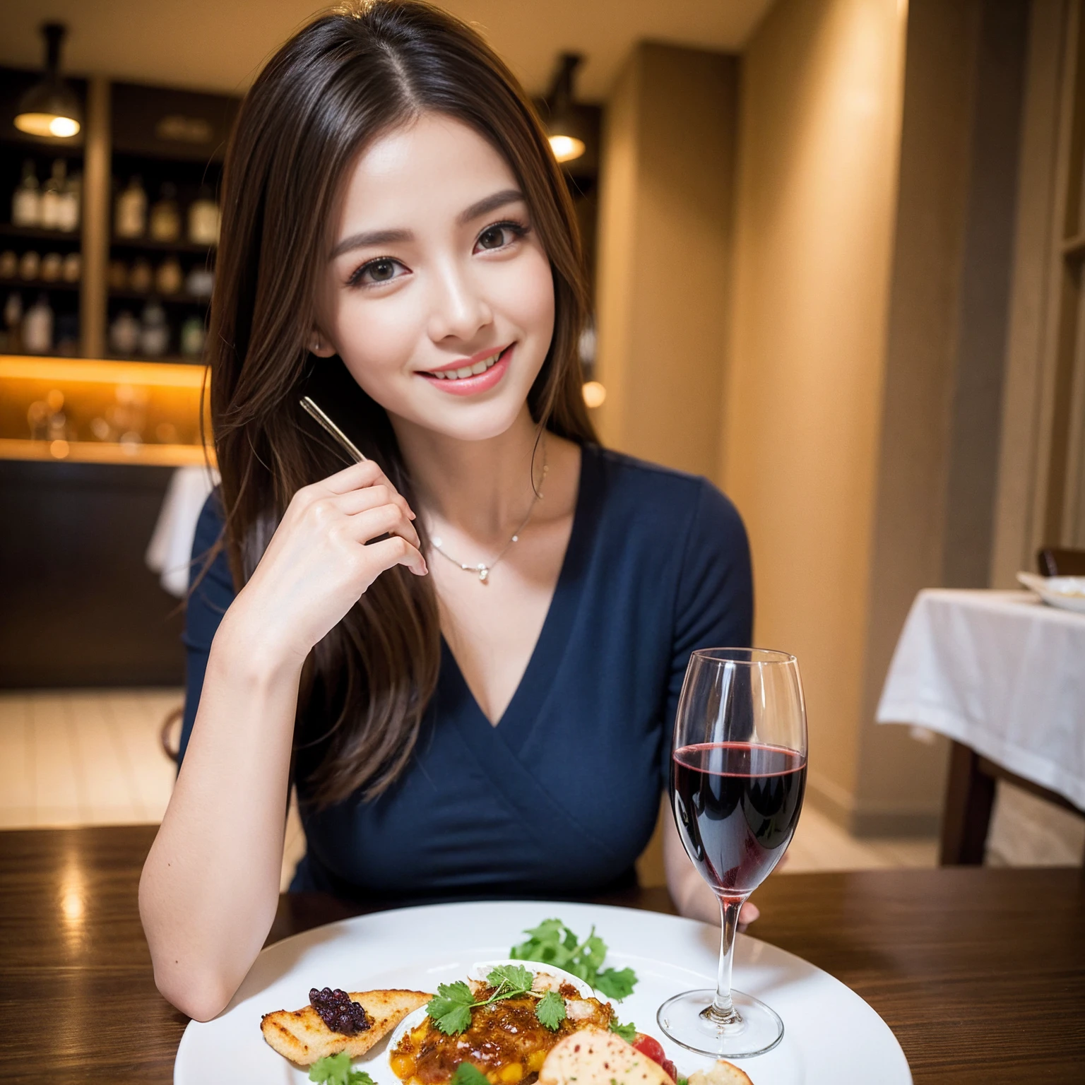 ((Highest quality、8K、masterpiece:1.3))、slimカップル、modelカップル、(Realistic, Intricate details:1.2), full-course dinner、Wine Party、Amazing view of the sunset sky and clouds、A bright smile、The wonderfulness of smile、Bright image、The beauty of wine, Beautiful Face, blue eyes, The light shines on your face, Blushing, short hair,Bright Face、 (Age 37), 39 years old, red wine 、Appetizers、Italian food、Wine bottle、Champagne、sparkling wine、Two beauties、Brown Hair、Shortcuts、Long sleeve shirt、dress、Beautiful woman 1, (slimな顔), (The body is slim), (Brown Hair), (Shortcuts), cheeks turn a little red,Attractive beauty、restaurant, In a prominent place (From the waist up) Nova Frog Style, actress, model, Upper Body, White wine, slim, wine glass, 中央に置かれたwine glass, smile, (smile: 1.15), Beautiful fine grain, Depth f/2,saturation, High Contrast, Strong light and shadow,Moist Body:1.5、3D texture、Delicate eyes、Brown Hair、The hair is very shiny、