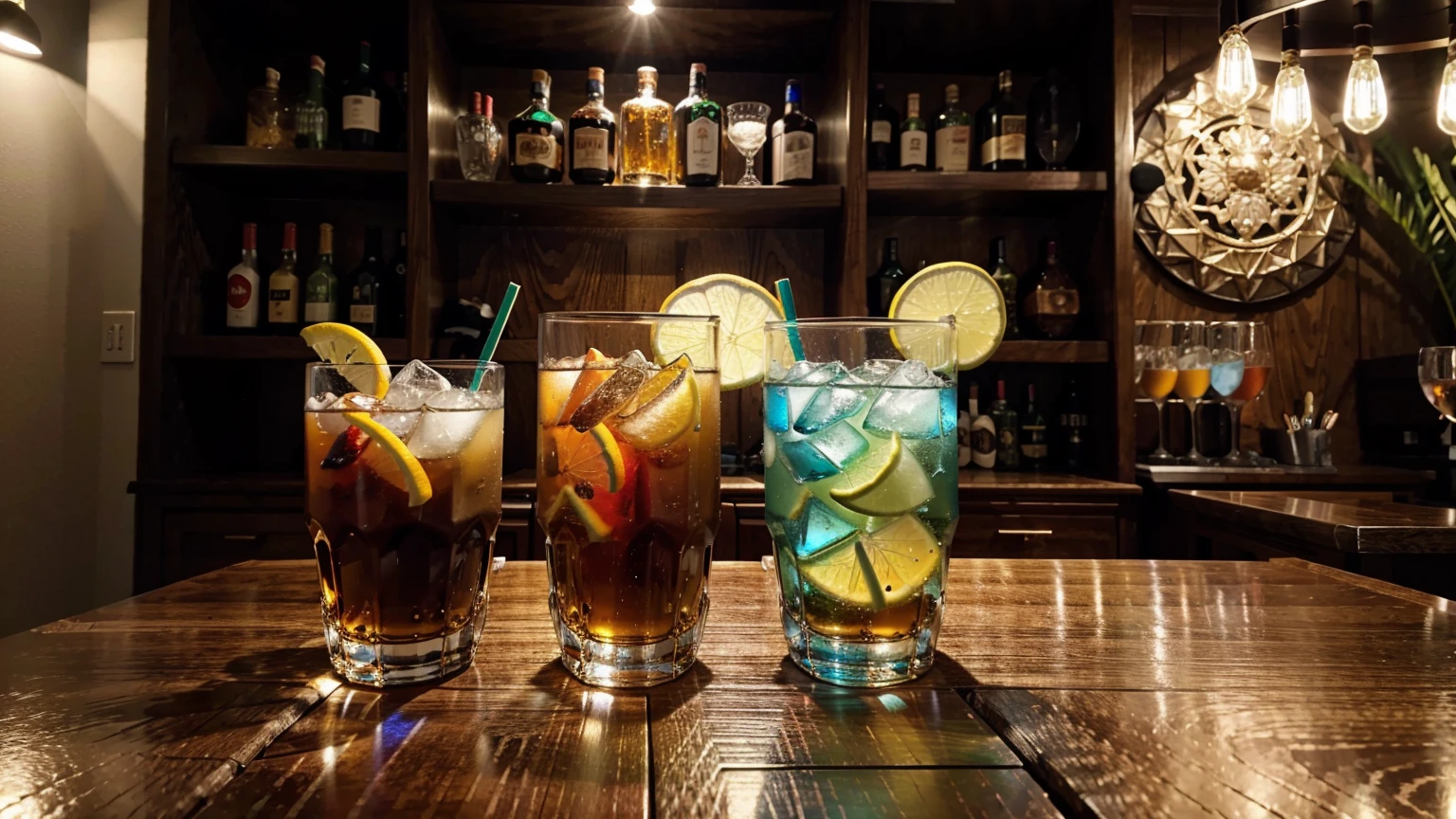 create an ultra-high definition, hyper-realistic, highly detailed, high quality image with sharp focus, professional lighting, vivid colors and intricate details, representing in detail a Pub modern, bar area with high stools, displaying a selection of spirits, shelf with drinks, meticulously capturing every intricate detail. utilize state-of-the-art deep learning models and adjust parameters according to quality metrics such as structural similarity (SSIM) and perceptual loss to create an indistinguishable image from a high-quality real photograph, sharp focus Fujifilm XT3, professional lighting, vivid colors, intricate details, film grain, realistic painting art Fujifilm XT3, f5.6, physically based rendering, natural lighting, cinematic lighting, dramatic lighting, professional, dynamic motion, colorful lighting, colors vibrant, studio lighting, professional photography, cinematic compositing, symmetrical framing, landscape, (best quality,4k,8k,16k,Highest,masterpiece:1.2),(realistic,photorealistic,photo-realistic:1.37), (extremely detailed CG unit, 16k wallpaper), 16k UHD, 16k HDR, (ultra-high definition, hyper-realistic, highly detailed, high image quality, sharp focus, professional lighting, vivid colors and intricate details),