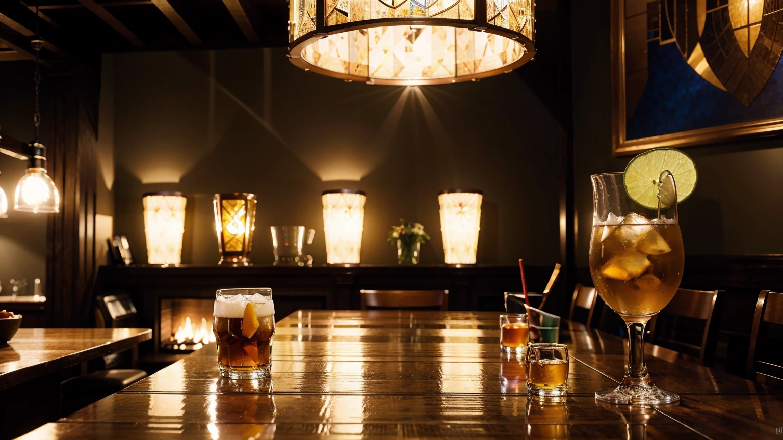 create an ultra-high definition, hyper-realistic, highly detailed, high quality image with sharp focus, professional lighting, vivid colors and intricate details, representing in detail a Pub modern, bar area with high stools, displaying a selection of spirits, shelf with drinks, meticulously capturing every intricate detail. utilize state-of-the-art deep learning models and adjust parameters according to quality metrics such as structural similarity (SSIM) and perceptual loss to create an indistinguishable image from a high-quality real photograph, sharp focus Fujifilm XT3, professional lighting, vivid colors, intricate details, film grain, realistic painting art Fujifilm XT3, f5.6, physically based rendering, natural lighting, cinematic lighting, dramatic lighting, professional, dynamic motion, colorful lighting, colors vibrant, studio lighting, professional photography, cinematic compositing, symmetrical framing, landscape, (best quality,4k,8k,16k,Highest,masterpiece:1.2),(realistic,photorealistic,photo-realistic:1.37), (extremely detailed CG unit, 16k wallpaper), 16k UHD, 16k HDR, (ultra-high definition, hyper-realistic, highly detailed, high image quality, sharp focus, professional lighting, vivid colors and intricate details),
