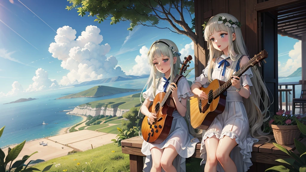 最high quality、high quality、Paradise、Greek God々、Sanctuary Grasslands、Long dress、Full of light、Mysterious、Little angels are playing instruments all around、雲の中にGreek God殿、You can see the sea of clouds、skyline、