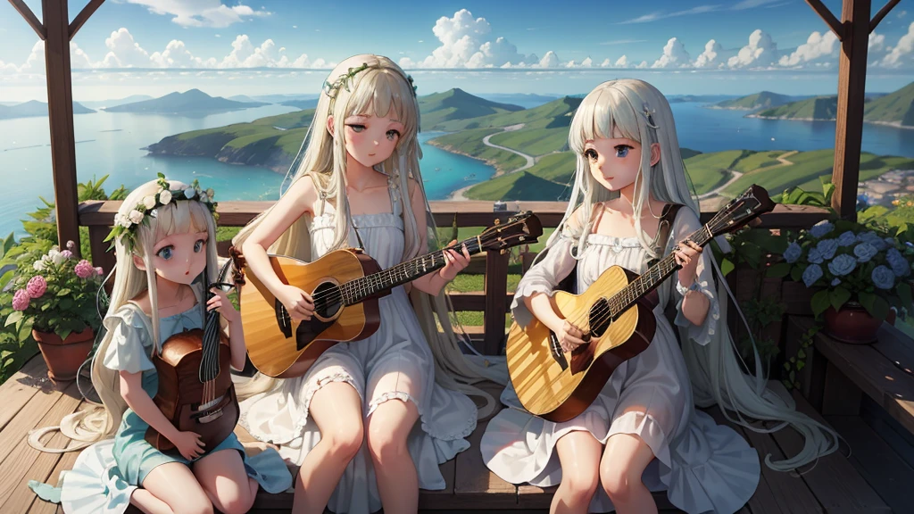 最high quality、high quality、Clear Face、Paradise、Greek God々、Sanctuary Grasslands、Long dress、Full of light、Mysterious、Little angels are playing instruments all around、雲の中にGreek God殿、You can see the sea of clouds、skyline、