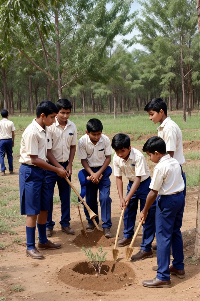 Two police sir lanka women are planting a plant in a beautiful environment