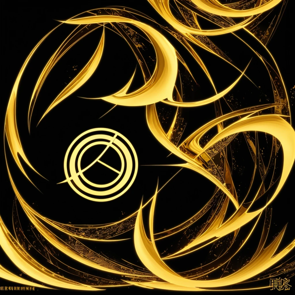 "Fang Xinxia"The three words,Ultra-clear,Black and gold font,Use a black circular border around the font,Increase layering and visual impact,The main colors are black and black gold,Simple and elegant