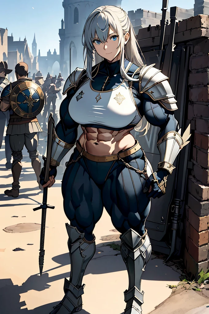 
(Best lighting) , (Very intricate details) , 4K Integration, (Super fine CG: 1.2) , (8K: 1.2),(original), (masterpiece) , (Highest quality),(masterpiece:1.4),((Full  images))、Anime-ish high quality,(masterpiece),masterpiece, Highest quality, Absurd,((Masterpiece, 4K, 8K, High resolution)),(masterpiece), (Highest quality), (Super detailed), (Very delicate and beautiful), ((Cowboy Shot)), 1 female,((Valkyria on the battlefield))、(((Cerveria Bress))),((Valkyria Chronicles)), ((Selvaria Bles))
((Female Bodybuilder:1.5)),A woman with a muscular chest like a male bodybuilder, Huge body、Giant、街並みより抜き出たGiantの女、((Beautiful woman)),((Woman warrior)),(((Full body image:1.2))),Brave and resolute,((Metal armor)),(Plate Mail),((Metal armor shaped like pectoral and abdominal muscles)), ((Heavy armor)), Metal Reflection,Castle Background,Medieval streetscape,Soft sunlight,Queen&#39;s attire、Ceremonial armor、Fluttering Cloak、Brave pose,Strength and elegance,Solemn atmosphere,Powerful aura,((The Queen's Appearance))、Determined jawline,((The Strongest Queen of Mankind))、Huge muscular physique,((Protruding veins))、((Raised trapezius muscle))、((very thick neck))、(Strong arms with bulging biceps)、A muscular chest、Six-pack、((Thick, muscular legs))、Overflowing with incredible strength、Muscles bulging out from under the force of force all over the body、Graceful Movement,A commanding presence,Poses that show off their monstrous power,Dynamic configuration,Vibrant colors,Perfect balance,Light and shadow contrast,Down to the smallest thread,Sharpen highlights and shadows,Impressive level textures,Sharp focus,Rich and realistic backgrounds,Magnificence and grandeur,((The Mighty Queen)),((Queen of Superpowers)),((A powerful queen of dignity and grandeur)), Inspiring and majestic,Dignified and fierce,Guardian of the kingdom,Unstoppable courage,Divine Destiny,Indomitable spirit,Unforgettable beauty,Unwavering Strength



