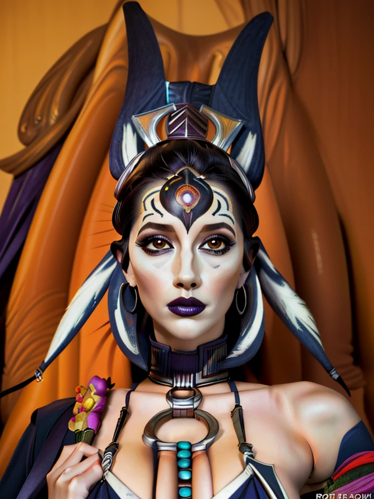 (best quality, masterpiece, beautiful and aesthetic:1.2, colorful, dynamic angle, highest detailed face) 1girl, satinekryze, monarch, jewelry, wired collarettes, ruffs, elaborate headress, headdress, royalty, upper body, noble, (high contrast, official art, extreme detailed, highest detailed)