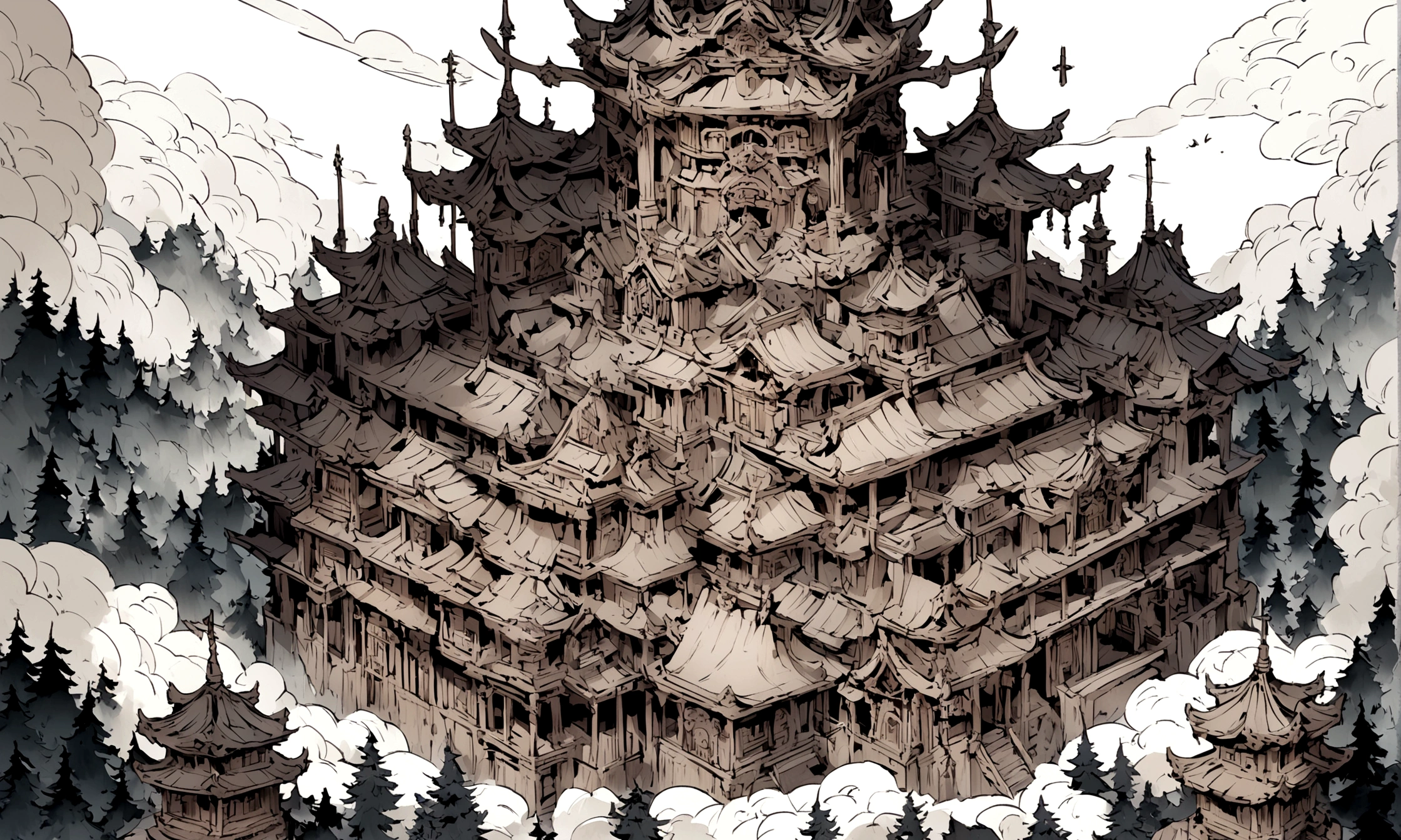 Create a real life illustration of infinity castle in Demon Slayer