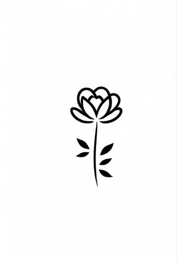 Apparel brand logo, flower drawn in one stroke「Yuri」Logo of French apparel brand. Pretty cool chic and modern design. Background is white.