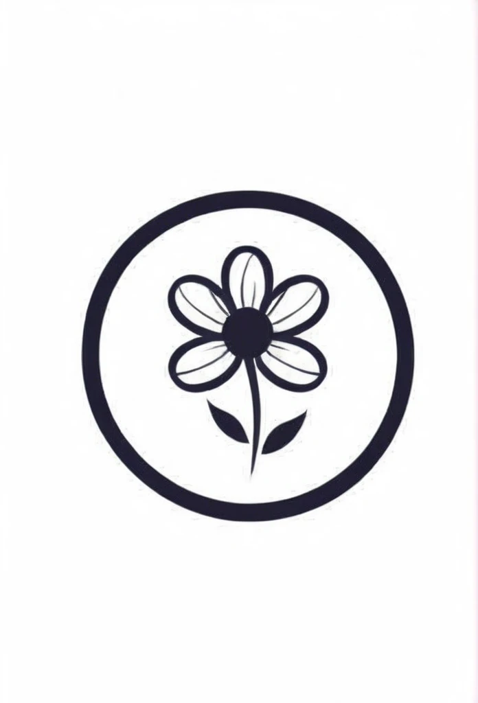 Apparel brand logo, flower drawn in one stroke「Yuri」Logo of French apparel brand. Pretty cool chic and modern design. Background is white.