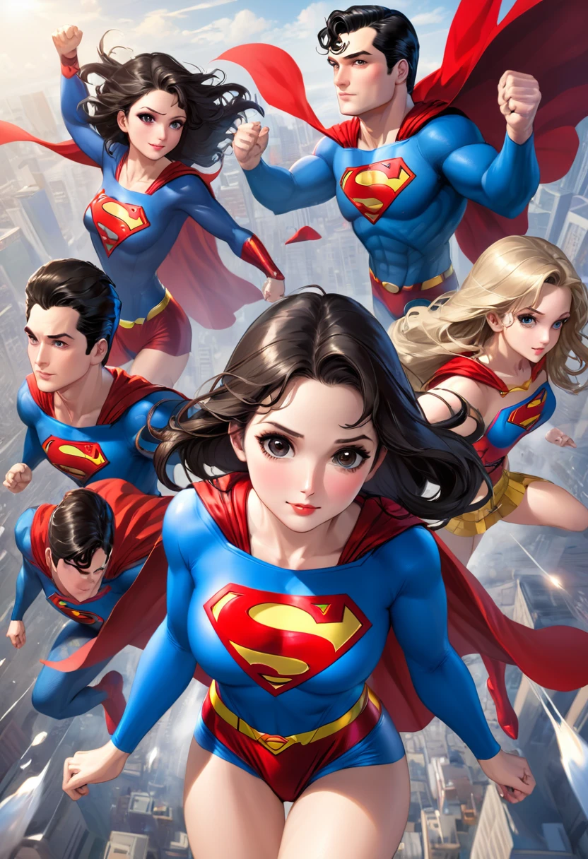 （Highest quality）、（masterpiece）、（detailed）、
（beautiful girl）、（Multiple Girls）、
（Utchare）、（Throw down）、（（throw））、
（Superman of Justice）、（super hero）、（Superhero）