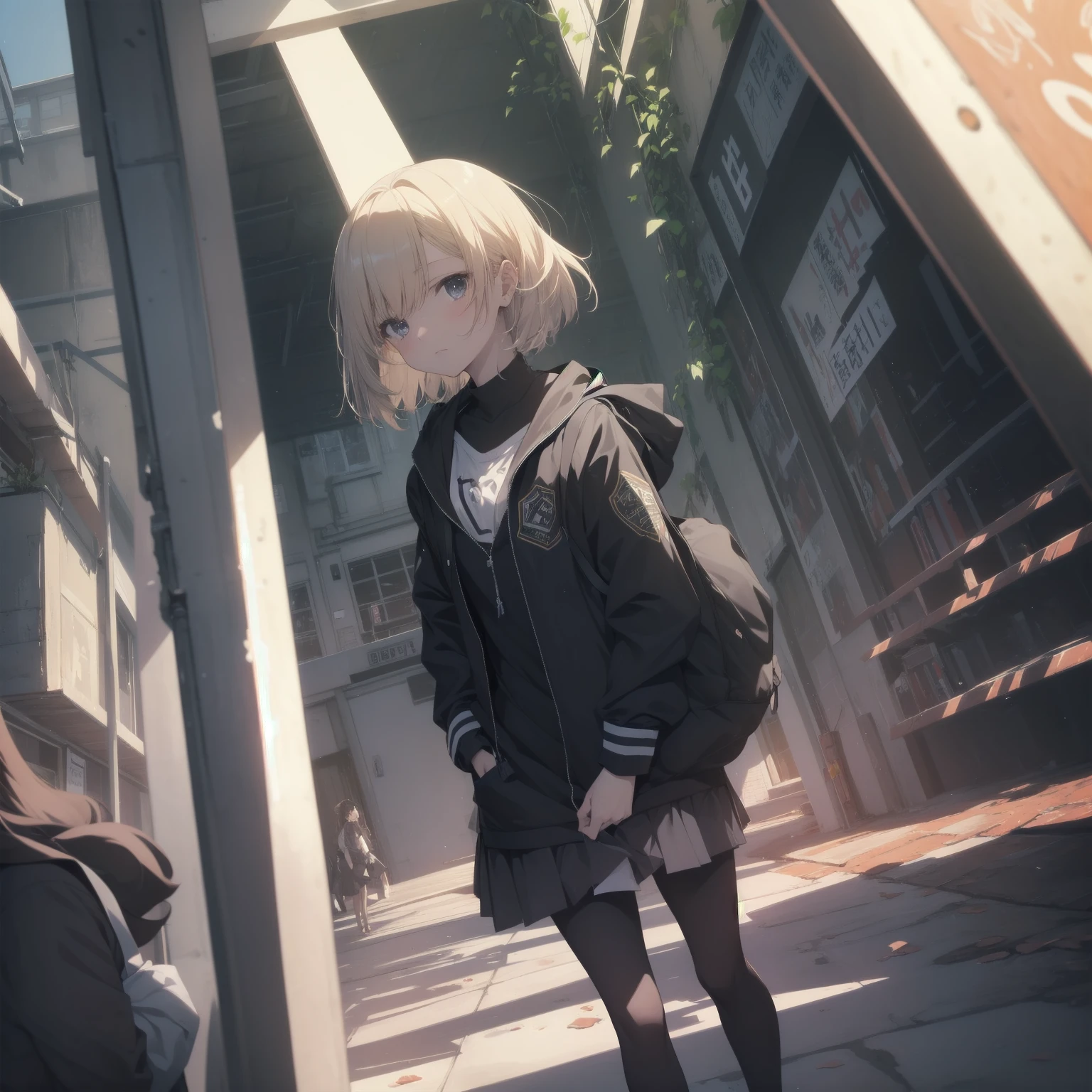 ultra-absurdres-Top quality by artist God, ultra-detailed, high resolution, anime moe artstyle, best anime 8k konachan wallpaper, pixiv contest winner, pool:2810, perfect anatomy,break, 1girl, (Please draw a girl walking sleepily to school alone. )break,(Solo,little female, 13-year-old:1.3),Full limbs, complete fingers,a junior high school student, (very short hair), short cut, flat chest, , small butt, small black eyes, beautiful detailed eyes, well-proportioned iris and pupils, expressive eyes, highres detailed hair, soft expression, salor school_uniform, sailor collar, serahuku, bow, pleated skirt,(Detailed Lighting), (Detailed background), in the School commute route.break,dewy skin, perspiration on the skin,skin texture, fine lines, pores, natural imperfections,light reflections, glossy skin, shiny skin,break,Rim Lighting, Subsurface Scattering, God Rays, Chromatic Aberration, Bokeh, Lens Flare, Volumetric Lighting, Anamorphic Lens Flare, Bloom, Depth of Field,backlight, soft bounced lighting, soft natural lighting, candolelight, neon light, hard(soft) shadows, spot light, break,super detailed skin, Best cinematic lighting powered by famous artist, 8k,beauty illustration,photoshop_(medium),very aesthetic,break,((artist:mochi_au_lait )), artist:clamp ,artist:carnelian ,artist:kantoku ,
