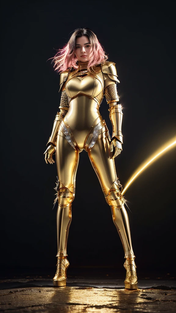 A girl with long red hair in a white darkwave-style suit with golden details and a devil mask,Estilo Darkwave,retrato de medio cuerpo,centrado,HDR,8k,hiperrealista,hermoso estudio de luz suave,detalles vibrantes,Anatomical,elegante,foco nítido,Foto de estudio,tendencias en Artstation,hiper detallado,filtro polarizador