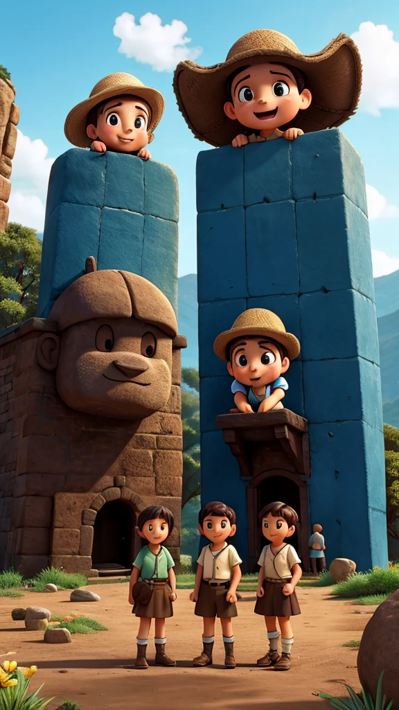 Four friends travel to the world of the past.