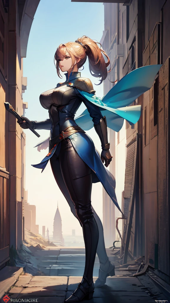 (masterpiece, 4K ,Super detailed:1.2), (anime:1), (Perfect quality), Full body side view, The whole body is shown, View Viewer, RPG Characters, Mighty Warrior, tall, Muscular, Holding a sword, Person wearing a cloak, Fantasy character design, Female Knight, heroic fantasy character concept, Female Characters