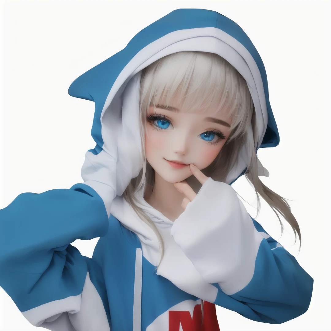 girl in blue and white hoodie