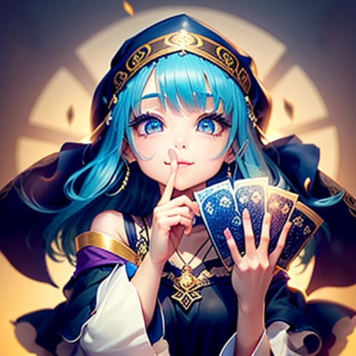 A little smile。Do not expose your shoulders。Elegant fortune teller's hood。10 years old girl