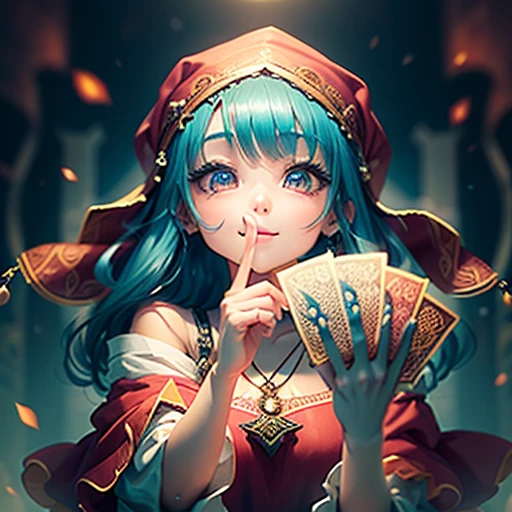 A little smile。Do not expose your shoulders。Elegant fortune teller&#39;s hood。10 years old　girl