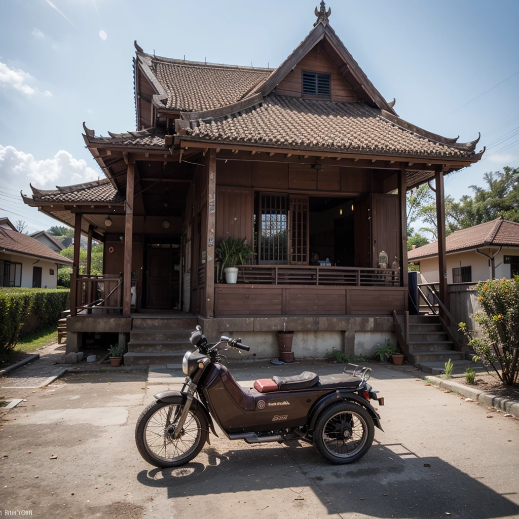 Create an old thai house, 8k, HDR, realistic details
