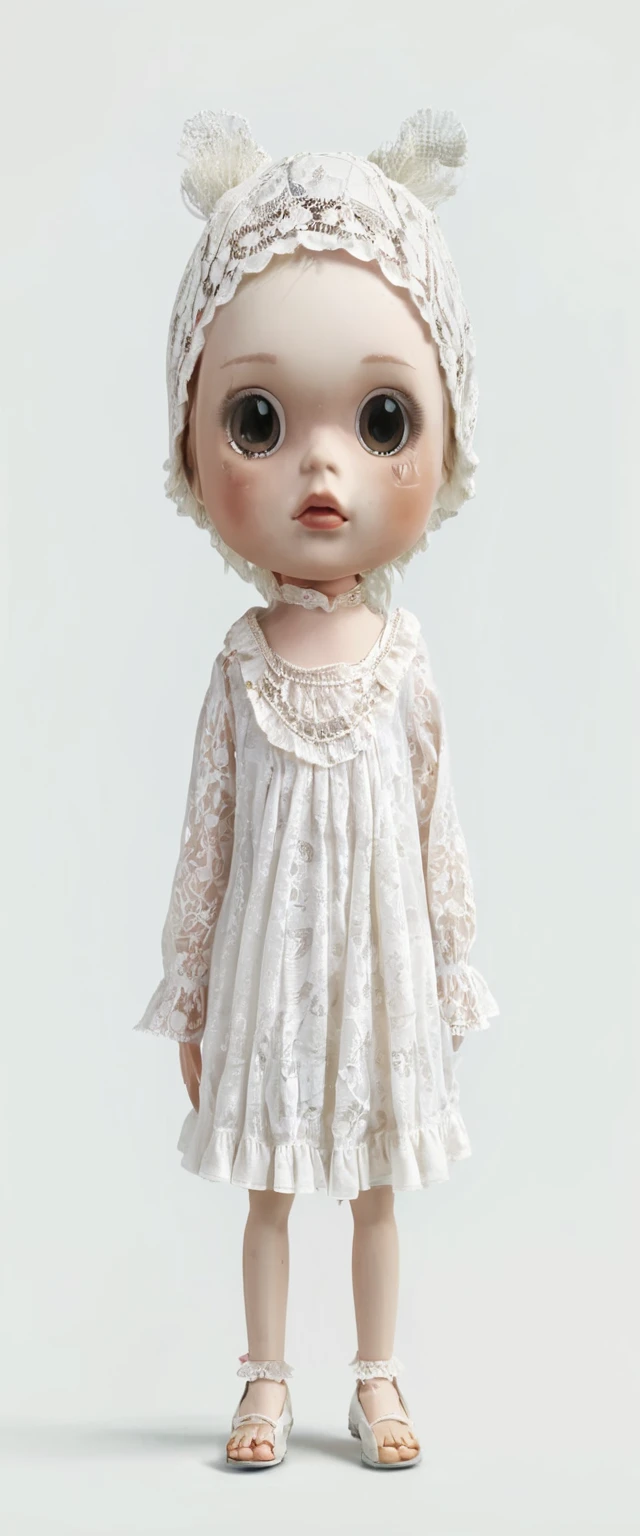 There is a doll,wearing white clothes,With a hat on, 4K in 2023, Loli in a dress, inspired by David Gilmour Blythe, ball jointed doll, nico wearing a white dress, Lace dress, , Light milky white porcelain skin, vintage doll, white Lace dress, art doll, Pale young ghost girl
