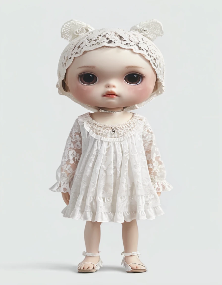 There is a doll,wearing white clothes,With a hat on, 4K in 2023, Loli in a dress, inspired by David Gilmour Blythe, ball jointed doll, nico wearing a white dress, Lace dress, , Light milky white porcelain skin, vintage doll, white Lace dress, art doll, Pale young ghost girl
