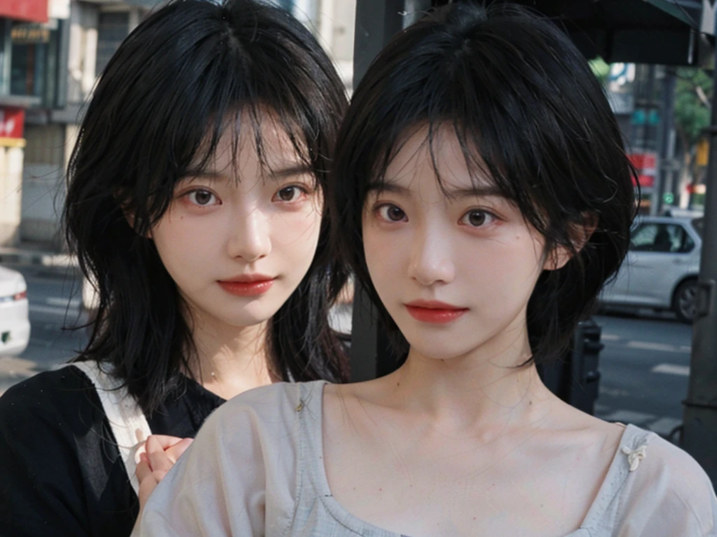 (masutepiece:1.3), (8K picture quality), Photorealsitic, Raw photo, (Best Quality: 1.4), (1womanl), Pretty Face, (Realistic face), (A dark-haired, Short hair:1.3), Beautiful hairstyle, ((Chest chest)), Ultra-high definition resolution, the golden ratio, , depth of fields, Filming a movie, A slight smil, Soap bubbles, Oil Painting, Rembrandt, Light and Darkness, ((Contrasty))