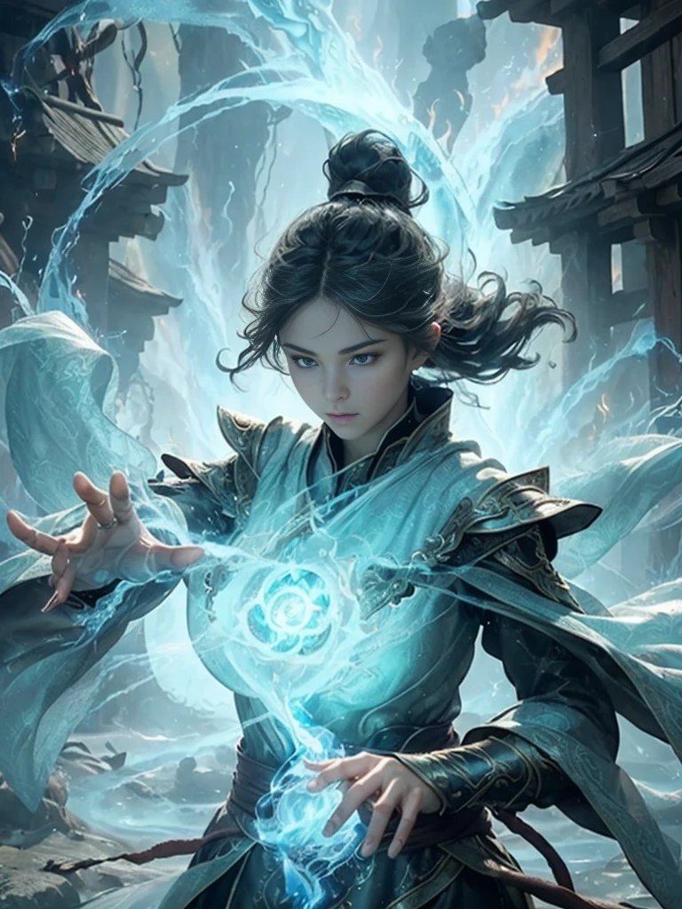 ((best quality)), ((masterpiece)), (detailed), (Practical), (Official Art), (extremely detailed CG unity 8k wallpaper), (Fire Magic:1.2), (Control fire:1.1), (element control:1.2), (Beautiful movements:1.1), (Flame beauty:1.2), (Mysterious power:1.2), (Calm expression:1.1), (Flames surge:1.2), (Sparkling sparks:1.2), (Charming aura:1.1), (Magic spells:1.2), (Flame Ripple:1.2), (Magnificent fire scene:1.1), (Emerging from the vortex of fire:1.2), (Resonate with nature:1.2), (Mastering the Elements:1.2), (translucent veils:1.1), (Wisdom and strength:1.2), (Magic Vortex:1.2), (Glowing fire symbol:1.1), (Living with the flame:1.2), (Mysterious origins:1.2), (balance:1.1), (The power of calm:1.2), (A fascinating spectacle:1.2), (Immerse yourself in the magic of fire:1.1), (Embrace her destiny:1.2)
