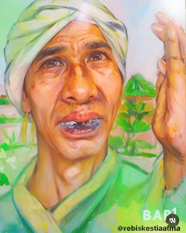 naughty man, sunburned skin, 40 year old, Bangladesh, turban