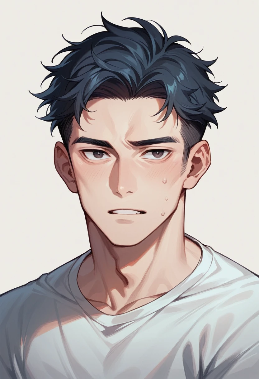 He looked no older than eighteen with short black hairs stopping at the nape of his neck and a gorgeous, finely chiseled face