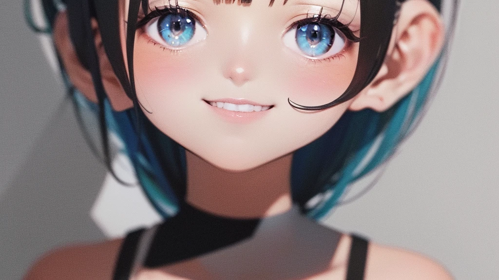 Ultra-high resolution, ((premium、8k、32K、masterpiece)), (Ultra-thin illustration), (((Colorful))), A dark-haired beauty, (A smile devoid of emotion), Demure dress, (Minimal exposure:2.0), high resolution, To face straight ahead
