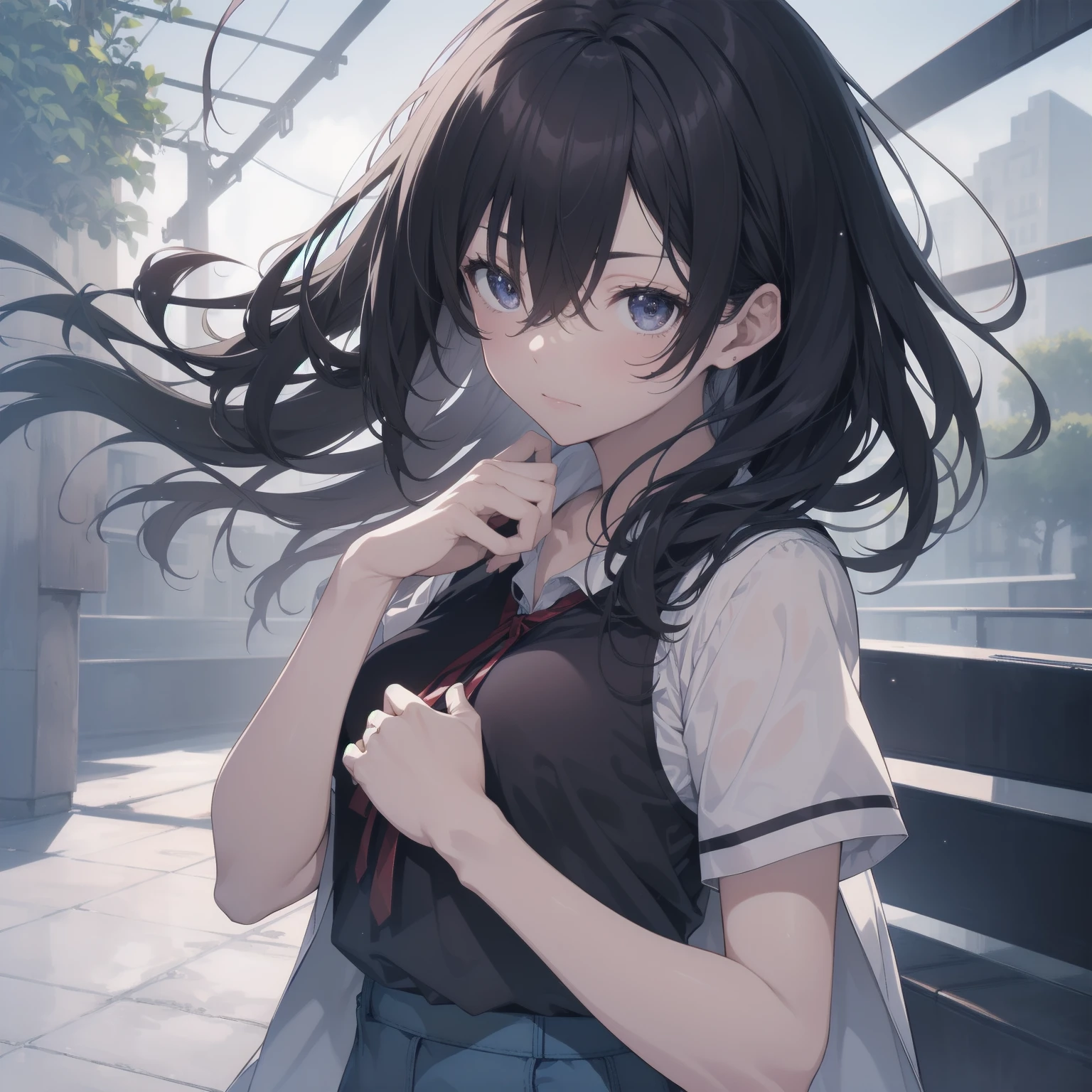 ultra-absurdres-Top quality by artist God, ultra-detailed, high resolution, anime moe artstyle, best anime 8k konachan wallpaper, pixiv contest winner, pool:2810, perfect anatomy,break, 1girl, (Please draw a girl walking sleepily to school alone. )break,(Solo,little female, 13-year-old:1.3),Full limbs, complete fingers,a junior high school student, (very short hair), short cut, flat chest, , small butt, small black eyes, beautiful detailed eyes, well-proportioned iris and pupils, expressive eyes, highres detailed hair, soft expression, salor school_uniform, sailor collar, serahuku, bow, pleated skirt,(Detailed Lighting), (Detailed background), in the School commute route.break,dewy skin, perspiration on the skin,skin texture, fine lines, pores, natural imperfections,light reflections, glossy skin, shiny skin,break,Rim Lighting, Subsurface Scattering, God Rays, Chromatic Aberration, Bokeh, Lens Flare, Volumetric Lighting, Anamorphic Lens Flare, Bloom, Depth of Field,backlight, soft bounced lighting, soft natural lighting, candolelight, neon light, hard(soft) shadows, spot light, break,Best cinematic lighting powered by famous artist, 8k,beauty illustration,photoshop_(medium),very aesthetic,break,((artist:enkyo_yuuichirou )), artist:clamp ,artist:carnelian ,artist:kantoku ,
