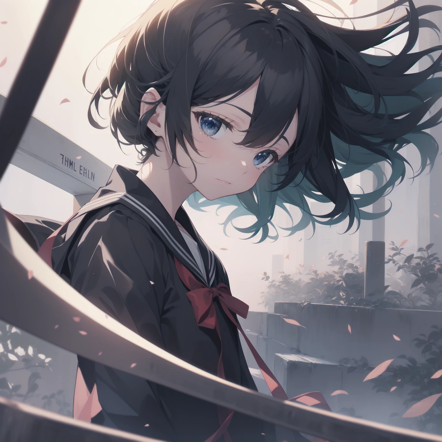 ultra-absurdres-Top quality by artist God, ultra-detailed, high resolution, anime moe artstyle, best anime 8k konachan wallpaper, pixiv contest winner, pool:2810, perfect anatomy,break, 1girl, (Please draw a girl walking sleepily to school alone. )break,(Solo,little female, 13-year-old:1.3),Full limbs, complete fingers,a junior high school student, (very short hair), short cut, flat chest, , small butt, small black eyes, beautiful detailed eyes, well-proportioned iris and pupils, expressive eyes, highres detailed hair, soft expression, salor school_uniform, sailor collar, serahuku, bow, pleated skirt,(Detailed Lighting), (Detailed background), in the School commute route.break,dewy skin, perspiration on the skin,skin texture, fine lines, pores, natural imperfections,light reflections, glossy skin, shiny skin,break,Rim Lighting, Subsurface Scattering, God Rays, Chromatic Aberration, Bokeh, Lens Flare, Volumetric Lighting, Anamorphic Lens Flare, Bloom, Depth of Field,backlight, soft bounced lighting, soft natural lighting, candolelight, neon light, hard(soft) shadows, spot light, break,Best cinematic lighting powered by famous artist, 8k,beauty illustration,photoshop_(medium),very aesthetic,break,((artist:enkyo_yuuichirou )), artist:clamp ,artist:carnelian ,artist:kantoku ,