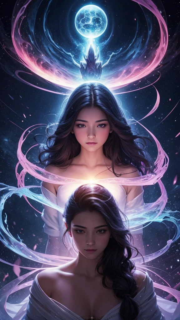 (Best quality,A high resolution:1.2),Beautiful masterpiece:1.2, Human creativity and the eternal soul flow together in an ethereal realm, interconnectedness, flowing energy, Spiritual, like a dream, cosmic, concept-art, awe-inspiring, Sankta, Pineal gland, Surreal