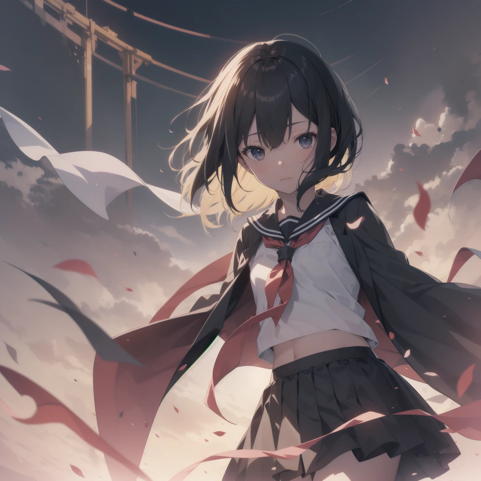 ultra-absurdres-Top quality by artist God, ultra-detailed, high resolution, anime moe artstyle, best anime 8k konachan wallpaper, pixiv contest winner, pool:2810, perfect anatomy,break, 1girl, (Please draw a girl walking sleepily to school alone. )break,(Solo,little female, 13-year-old:1.3),Full limbs, complete fingers,a junior high school student, (very short hair), short cut, flat chest, , small butt, small black eyes, beautiful detailed eyes, well-proportioned iris and pupils, expressive eyes, highres detailed hair, soft expression, salor school_uniform, sailor collar, serahuku, bow, pleated skirt,(Detailed Lighting), (Detailed background), in the School commute route.break,dewy skin, perspiration on the skin,skin texture, fine lines, pores, natural imperfections,light reflections, glossy skin, shiny skin,break,Rim Lighting, Subsurface Scattering, God Rays, Chromatic Aberration, Bokeh, Lens Flare, Volumetric Lighting, Anamorphic Lens Flare, Bloom, Depth of Field,backlight, soft bounced lighting, soft natural lighting, candolelight, neon light, hard(soft) shadows, spot light, break,Best cinematic lighting powered by famous artist, 8k,beauty illustration,photoshop_(medium),very aesthetic,break,((artist:enkyo_yuuichirou )), artist:clamp ,artist:carnelian ,artist:kantoku ,
