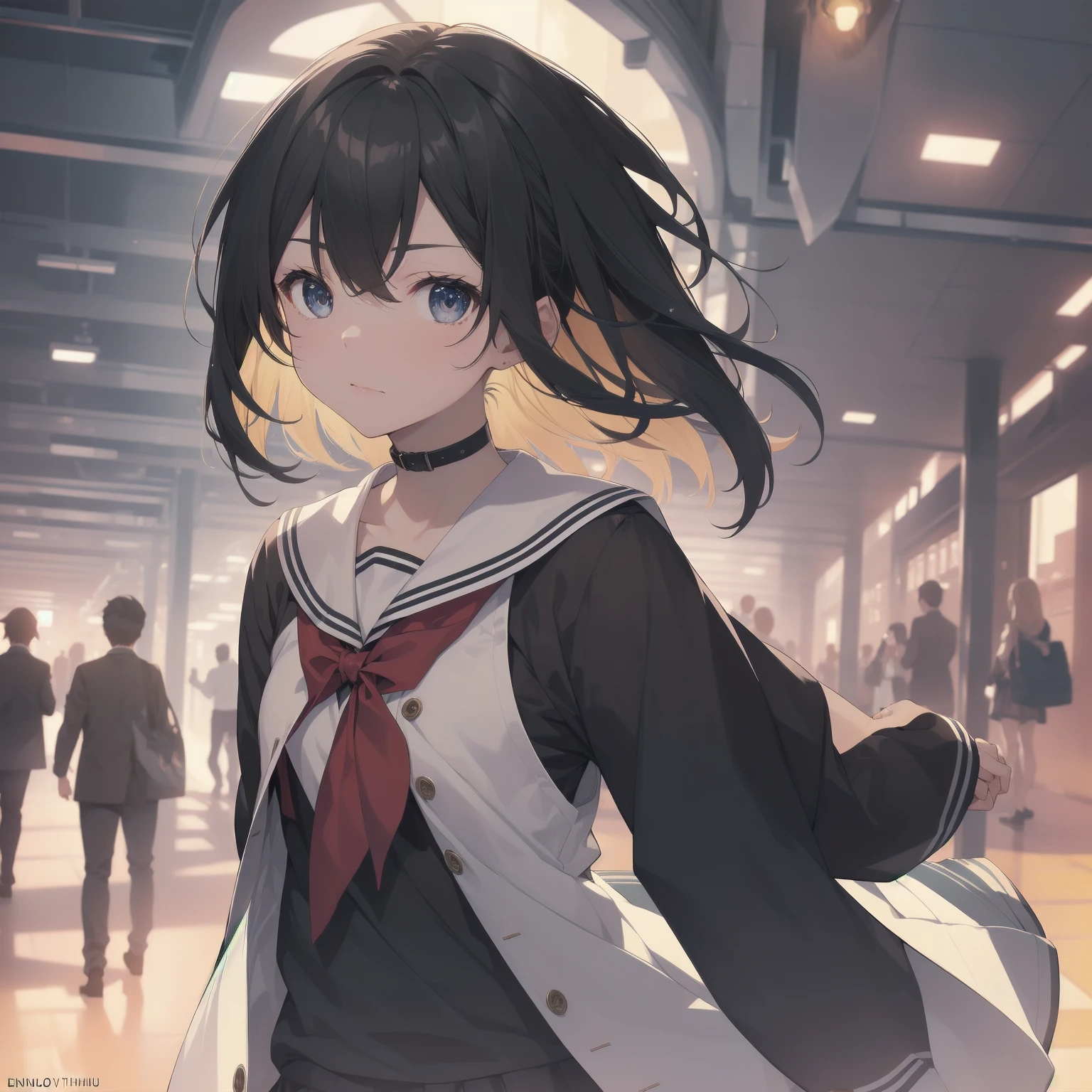 ultra-absurdres-Top quality by artist God, ultra-detailed, high resolution, anime moe artstyle, best anime 8k konachan wallpaper, pixiv contest winner, pool:2810, perfect anatomy,break, 1girl, (Please draw a girl walking sleepily to school alone. )break,(Solo,little female, 13-year-old:1.3),Full limbs, complete fingers,a junior high school student, (very short hair), short cut, flat chest, , small butt, small black eyes, beautiful detailed eyes, well-proportioned iris and pupils, expressive eyes, highres detailed hair, soft expression, salor school_uniform, sailor collar, serahuku, bow, pleated skirt,(Detailed Lighting), (Detailed background), in the School commute route. break,super detailed skin, Best cinematic lighting powered by famous artist, 8k,beauty illustration,photoshop_(medium),very aesthetic,break,((artist:enkyo_yuuichirou )), artist:clamp ,artist:carnelian ,artist:kantoku ,
