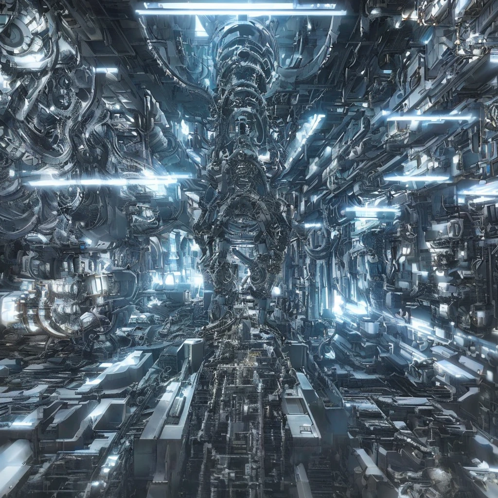 a highly detailed robot, intricate mechanical parts, gleaming metal surfaces, complex gears and wires, advanced artificial intelligence, futuristic cyberpunk aesthetic, dramatic lighting, cinematic composition, 8k, photorealistic, hyper-detailed, award winning digital art