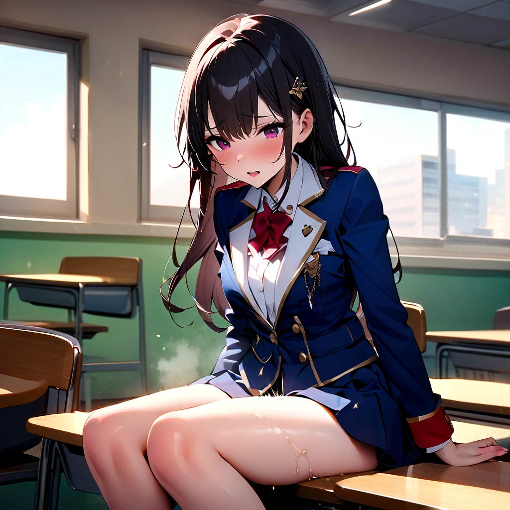 Ultra HD Photos、whole body、Accurate depiction of the human body、Schools that train sex slaves、uniform、classroom、whole bodyエスビアン、Small breasts、Lewd、Clothed masturbation、shame、Transparent love juice overflowing from between her legs、Sensuality、Feels good、Peeing、incontinence