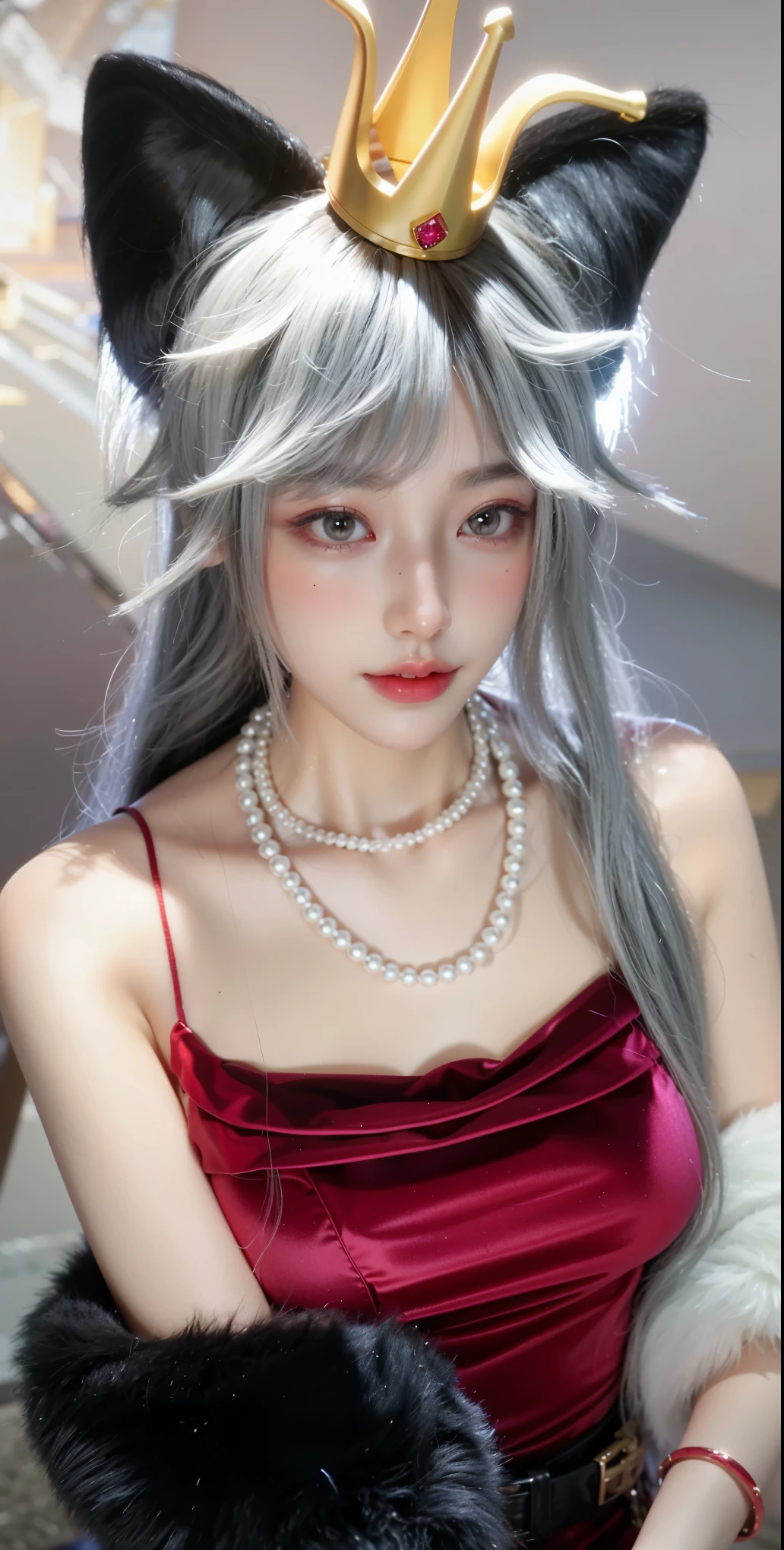 Game Art,CG Animation,Best image quality,Maximum resolution,8K picture quality,(A bust photo),(portrait),(Head close-up),(Rule of Thirds),Unreal Engine 5 rendering works,20 year old girl,((Queen)),The eyes are very detailed,(Large Breasts),Elegance and nobility,Ray Tracing,Game CG,((3D Unreal Engine)),OC rendering reflection mode,4K,Ultra-clear,Translucent lace,Fair and plump figure,Pretty Face,Glossy Gel Coat,身着华贵礼服的Queen,Gorgeous clothing,Luxurious and exquisite jewelry,Colorful makeup,Full figure,Dark red lipstick,精致Gorgeous clothing,Supermodel,Gold Jewelry,Luxurious clothing,