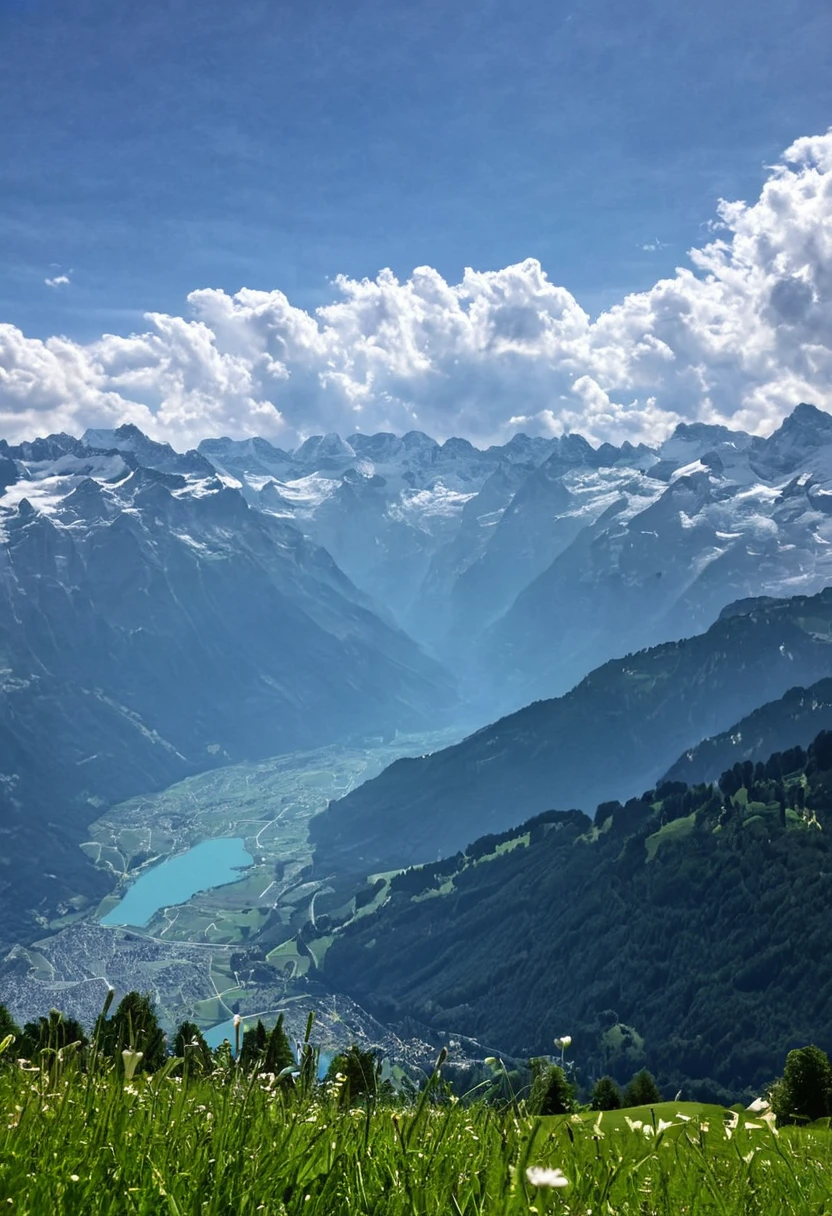Beautiful Sky land beautiful view mountain Alps Switzerland