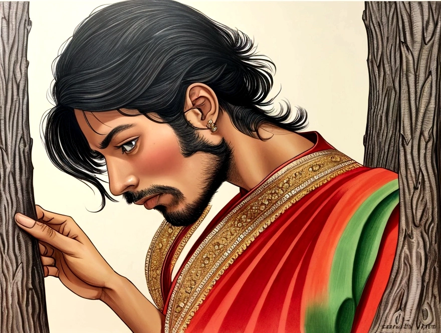 Indian、male、male性、絵画を描くmale