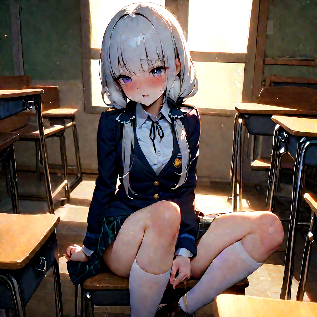 Ultra HD Photos、whole body、Accurate depiction of the human body、Schools that train sex slaves、uniform、classroom、whole bodyエスビアン、Small breasts、Lewd、Clothed masturbation、shame、Transparent love juice overflowing from between her legs、Sensuality、Feels good、Peeing、incontinence