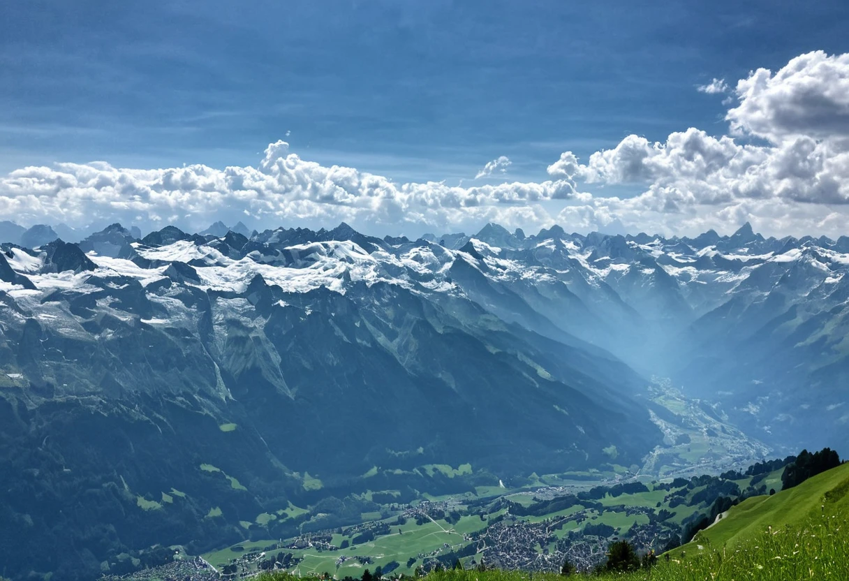 Beautiful Sky land beautiful view mountain Alps Switzerland