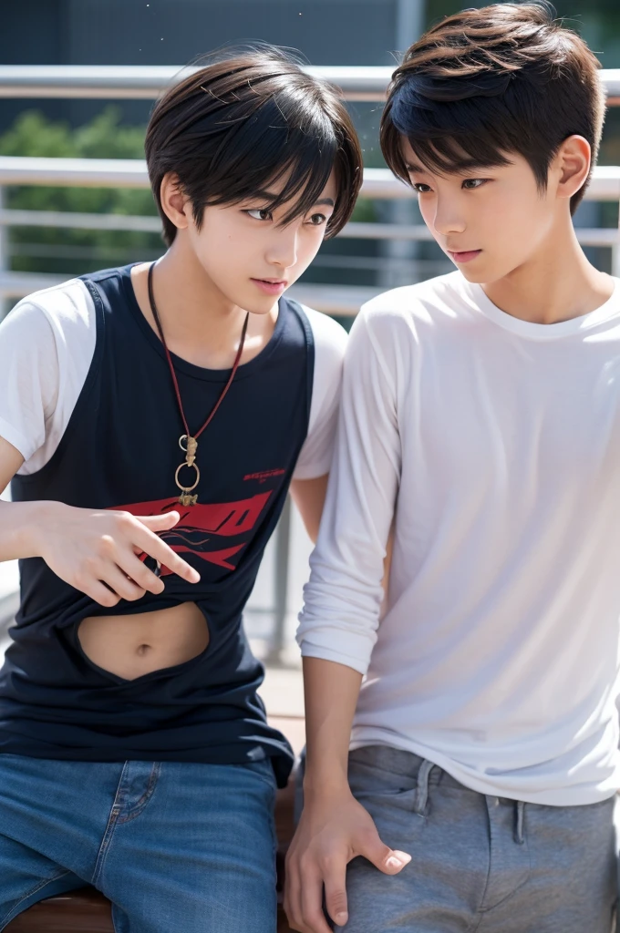 cool,,Refreshing athletic guy,3boy,3boys,charm,The hero,youth,Japanese high school student style,Magazine Idol Style,Slim figure,Casual clothes,Smooth,Skin texture,Functional beauty,Moe,Action,Vibrancy,Breeze,A speck of dust,Natural light,face,hand,eye,Biological precision,thin limbs,male protagonist,A Japanese boy,For boys who like boys,,,Three boys fall in love with each other,Male student,,Boys' preference,Super detailed,From friendship to love,Sexual desire,sexual excitement,Handsome body transformation,,At a happening event,Tall handsome man's male genitalia changes to female genitalia while maintaining male figure,,,With Johnny's Boys,Love story,,Handsome Drama,Shinkai Makoto,Male Focus,4K,8K,3P,,My dick is being targeted,