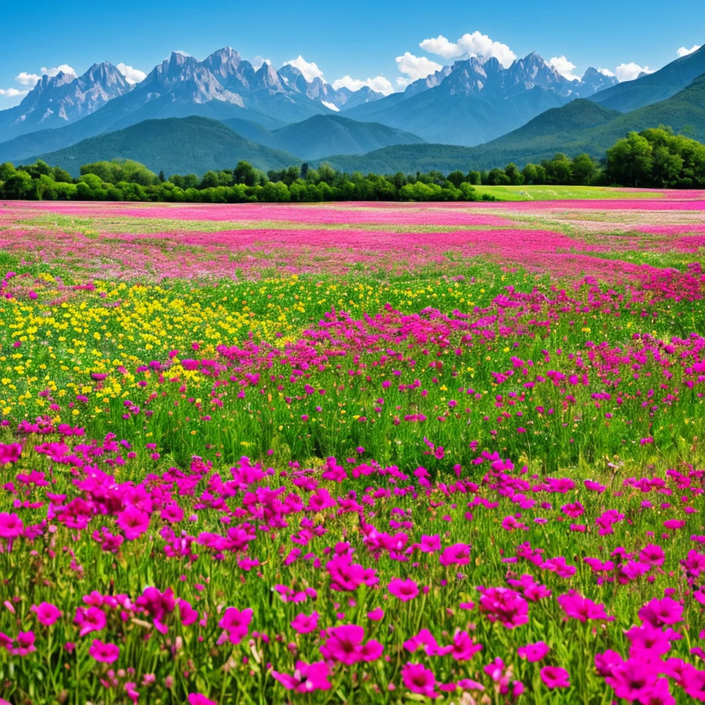 a close up of a field of flowers with mountains in the background, a tilt shift photo by Niko Henrichon, trending on unsplash, color field, fields of flowers, an aesthetic field of flowers, field of flowers, in a field of flowers, field of fantasy flowers, flower field, field of mixed flowers, field of wild flowers, flower meadow