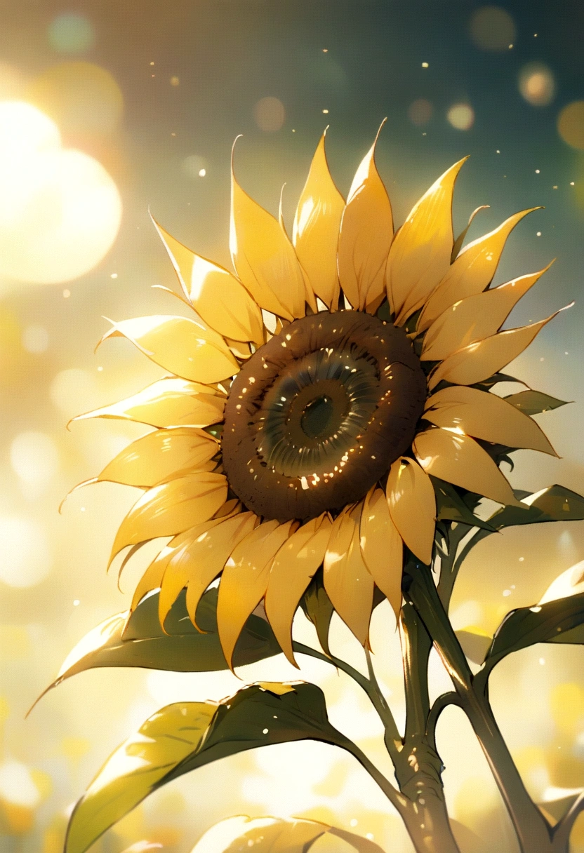 Cute anthropomorphic sunflower logo