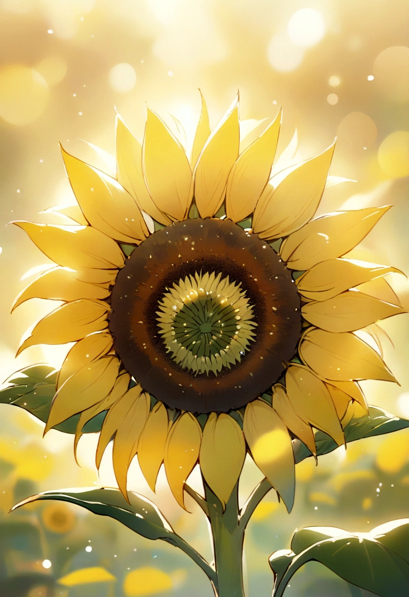 Cute anthropomorphic sunflower logo