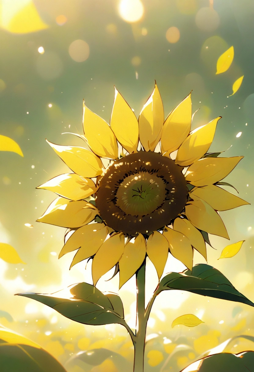 Cute anthropomorphic sunflower logo