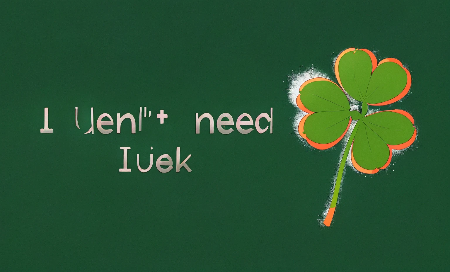 4 Leaf Clover, text:"I don't need luck"