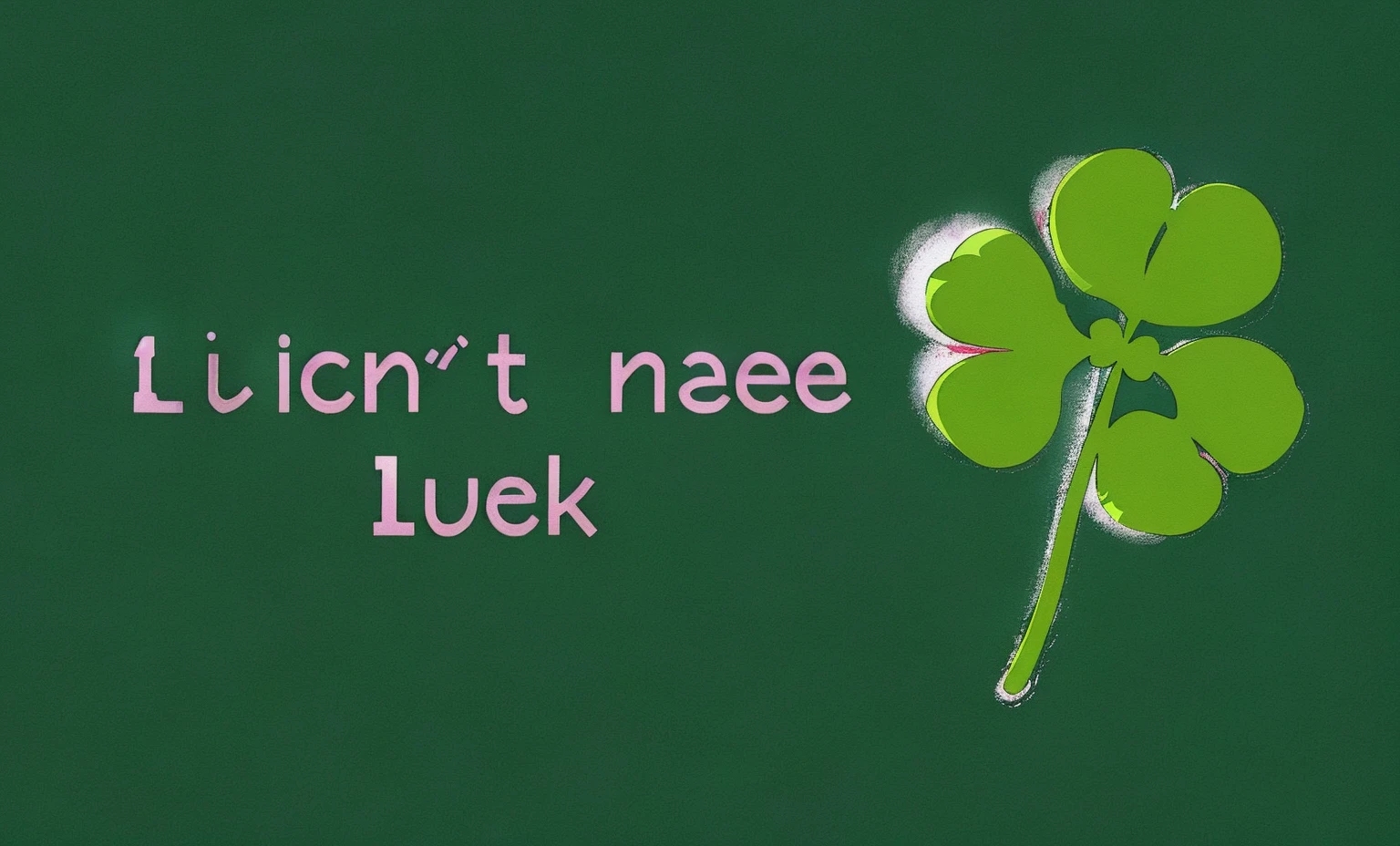 4 Leaf Clover, text:"I don't need luck"