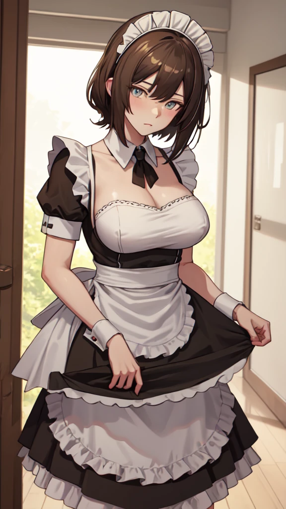 best quality, masterpiece, highres, solo, (franka_arknights:1.10), (maid:1.40), (long maid dress:1.15), 21
